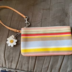 Coach Striped Wristlet